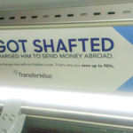 TransferWise ad, Chicago CTA Bus, 11-30-2015