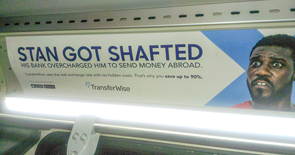 TransferWise ad, Chicago CTA Bus, 11-30-2015